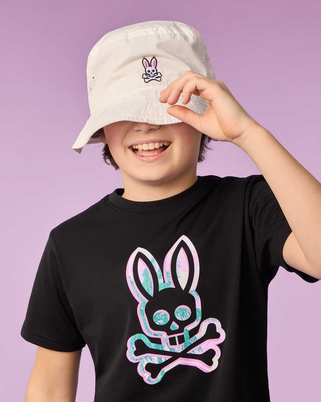 T Shirt Graphique Psycho Bunny Leonard Graphic Tee Noir Enfant | SRG-83385266